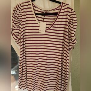 Purple and cream Short Sleeve Tee